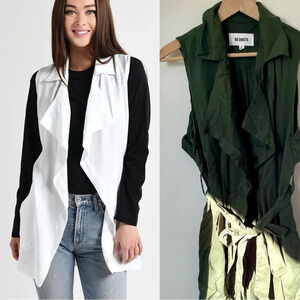 BB Dakota  Wrap Star Drape Front Vest Green